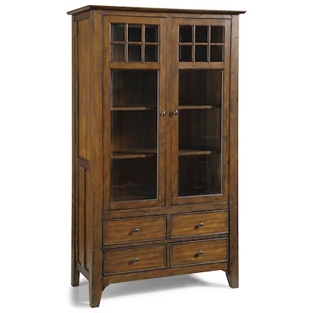 Mission Hall Chest with Glass Doors and Adjustable/Removable Shelves